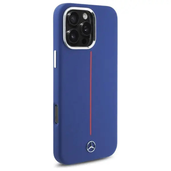 Mercedes Silicone Red Stripe MagSafe Case for iPhone 16 Pro Max - Navy Blue - Cell phone cases and covers<<<HurtelXML