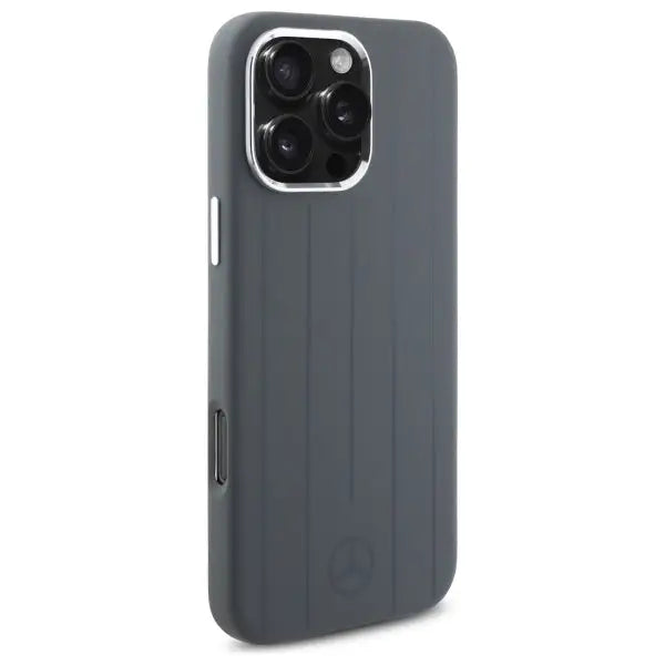 Mercedes Silicone Vertical Tonal Stripes MagSafe Case for iPhone 16 Pro Max - Gray - Cell phone cases