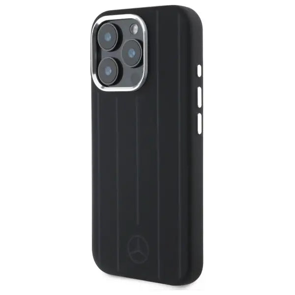 Mercedes Silicone Vertical Tonal Stripes MagSafe Case for iPhone 16 Pro Max - Black - Cell phone cases