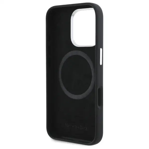 Mercedes Silicone Vertical Tonal Stripes MagSafe Case for iPhone 16 Pro Max - Black - Cell phone cases
