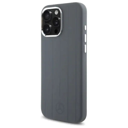 Mercedes Silicone Vertical Tonal Stripes MagSafe Case for iPhone 16 Pro Max - Gray - Cell phone cases