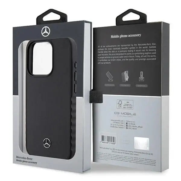 Mercedes Smooth Leather case for iPhone 15 Pro - black - Cell phone cases and covers<<<HurtelXML