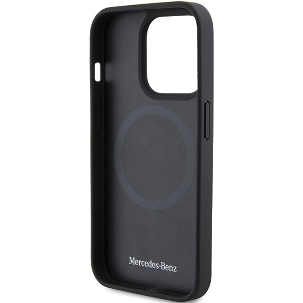 Mercedes Smooth Leather MagSafe case for iPhone 15 Pro - black - Cell phone cases and covers<<<HurtelXML
