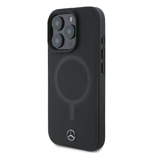 Mercedes Smooth Leather MagSafe iPhone 16 Pro Max Case - Black - Cell phone cases and covers<<<HurtelXML