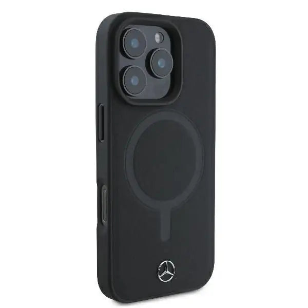 Mercedes Smooth Leather MagSafe iPhone 16 Pro Max Case - Black - Cell phone cases and covers<<<HurtelXML