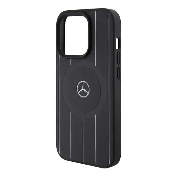 Mercedes Stripes Pattern Leather MagSafe case for iPhone 15 Pro Max - black - Cell phone cases and covers<<<HurtelXML