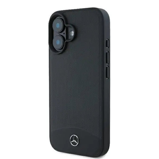 Mercedes Textured And Plain Leather MagSafe case for iPhone 16 - black - Cell phone cases and covers<<<HurtelXML