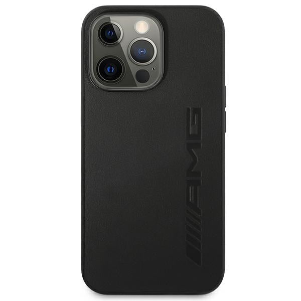 AMG AMHCP14LDOLBK iPhone 14 Pro 6.1 "black / black hardcase Leather Hot Stamped