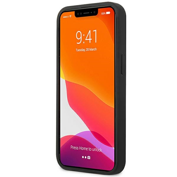 AMG AMHCP14MGSEBK iPhone 14 Plus 6,7 "black / black hardcase Leather Debossed Lines