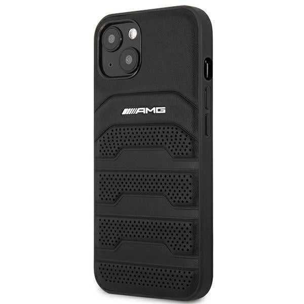 AMG AMHCP14SGSEBK iPhone 14 6.1 "black / black hardcase Leather Debossed Lines