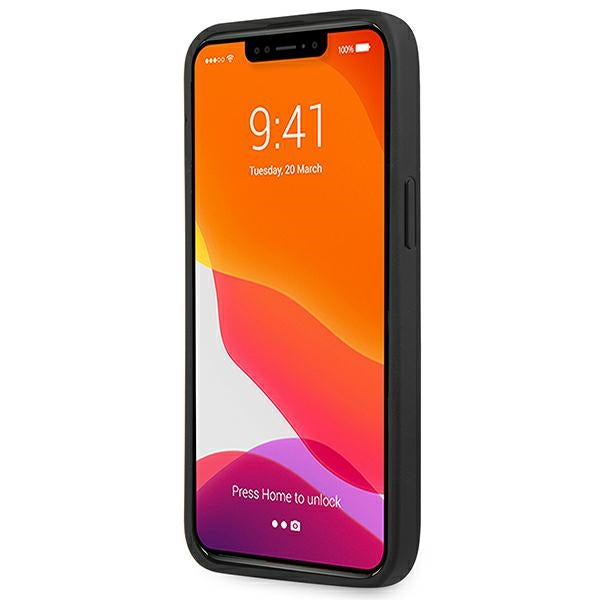 AMG AMHCP14XGSEBK iPhone 14 Pro Max 6,7 "black / black hardcase Leather Debossed Lines