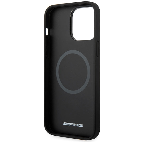 AMG AMHMP14XOSDBK iPhone 14 Pro Max 6.7" black/black hardcase Leather Curved Lines MagSafe