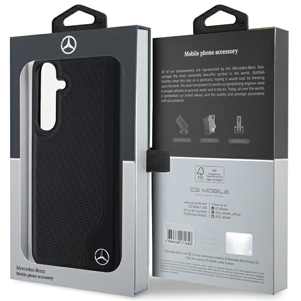 Mercedes Leather Debossed Line MagSafe case for Samsung Galaxy S24+ - black