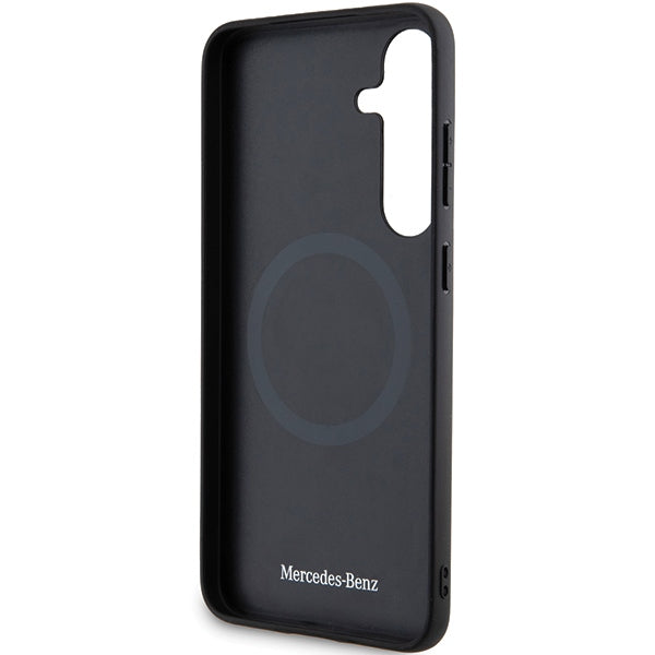 Mercedes Leather Textured &amp; Plain MagSafe case for Samsung Galaxy S24 - black
