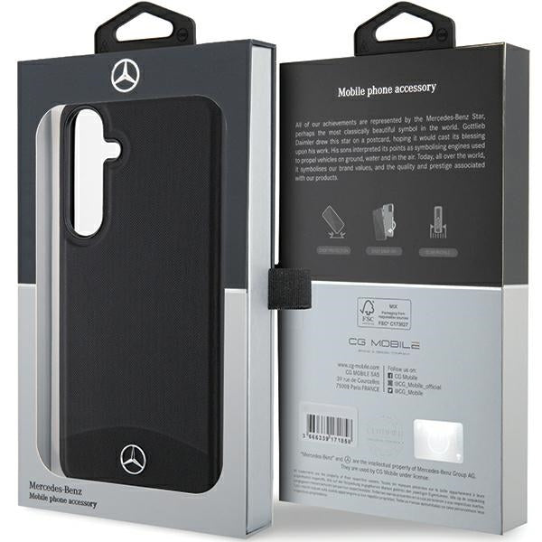 Mercedes Leather Textured &amp; Plain MagSafe case for Samsung Galaxy S24 - black