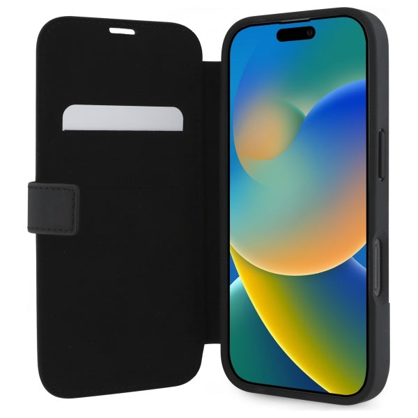 Mercedes Leather Wood Imitation iPhone 16 Case - Black