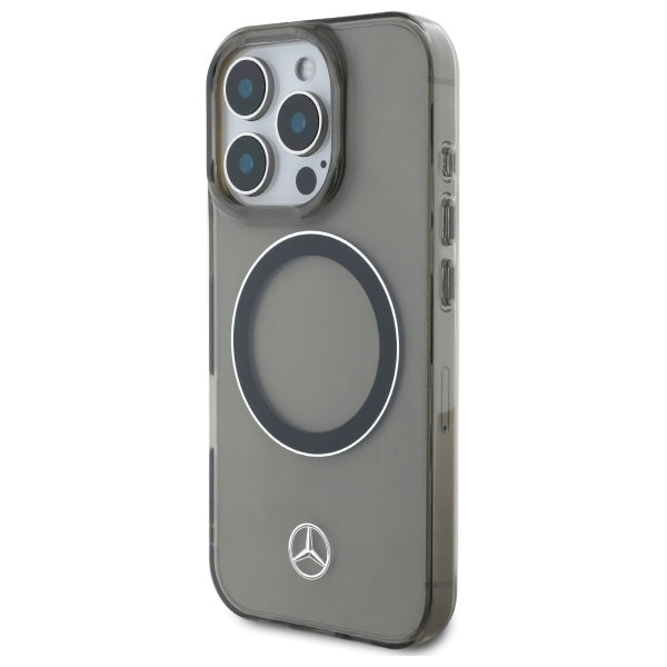 Mercedes Silver Ring MagSafe iPhone 16 Pro Case - Black