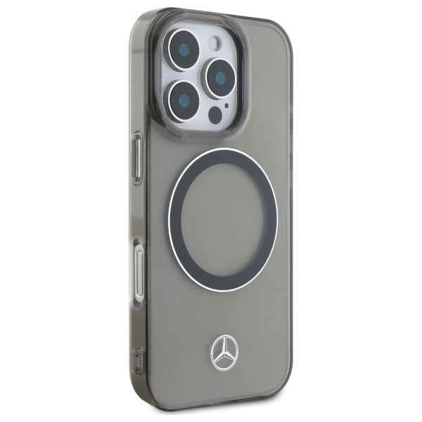 Mercedes Silver Ring MagSafe iPhone 16 Pro Case - Black