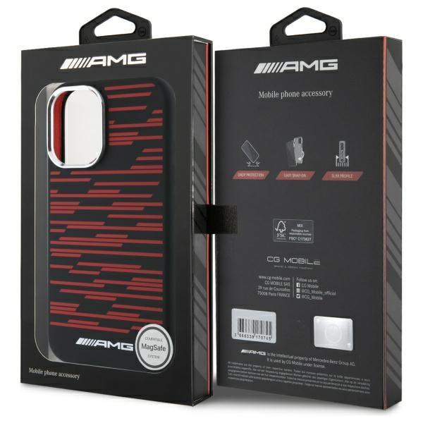 AMG Silicone Graphics MagSafe case for iPhone 16 - black