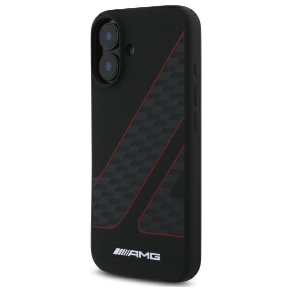 AMG Checkered Flag Pattern MagSafe iPhone 16 Case - Black