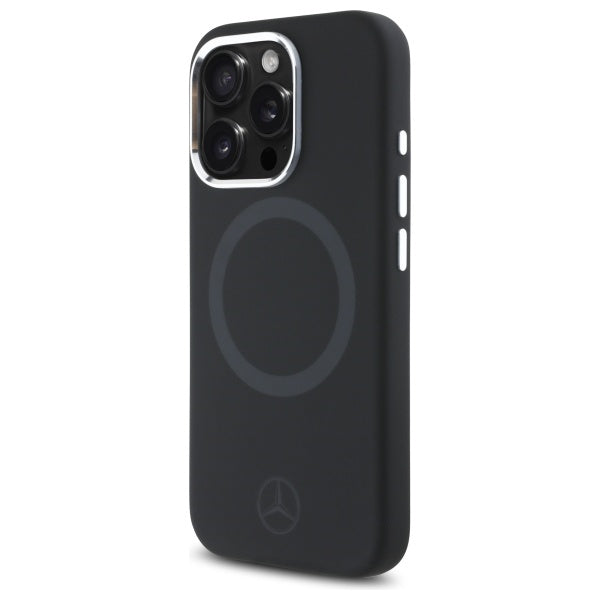 Mercedes Silicone Tonal Logo MagSafe iPhone 16 Pro Case - Black