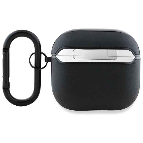 AMG Leather White Logo case for AirPods 4 - black / white