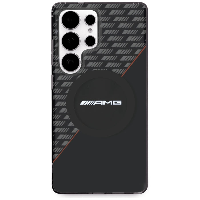 AMG Double Layer Rhombs MagSafe Case for Samsung Galaxy S25 Ultra - Black/Red