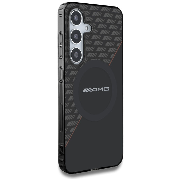 AMG Double Layer Rhombs MagSafe Case for Samsung Galaxy S25+ - Black/Red
