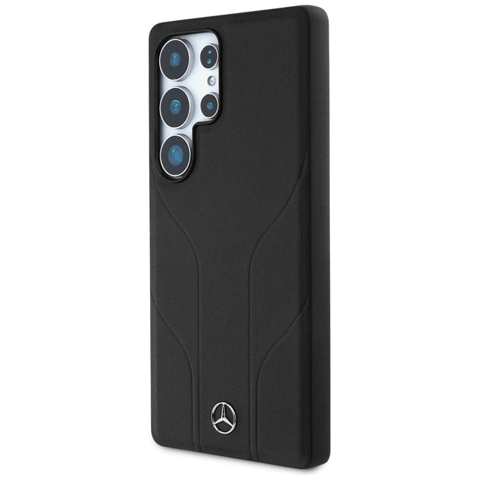 Mercedes Leather Debossed Lines MagSafe case for Samsung Galaxy S25 Ultra - black