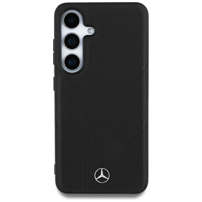 Mercedes Leather Debossed Lines MagSafe case for Samsung Galaxy S25+ - black