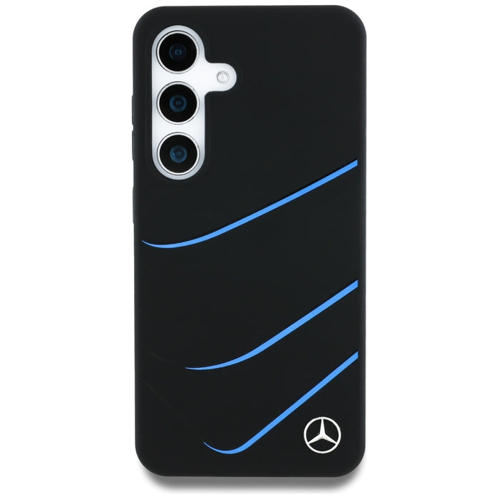 Mercedes Silicone Contrasted Curves MagSafe Case for Samsung Galaxy S25 - Black