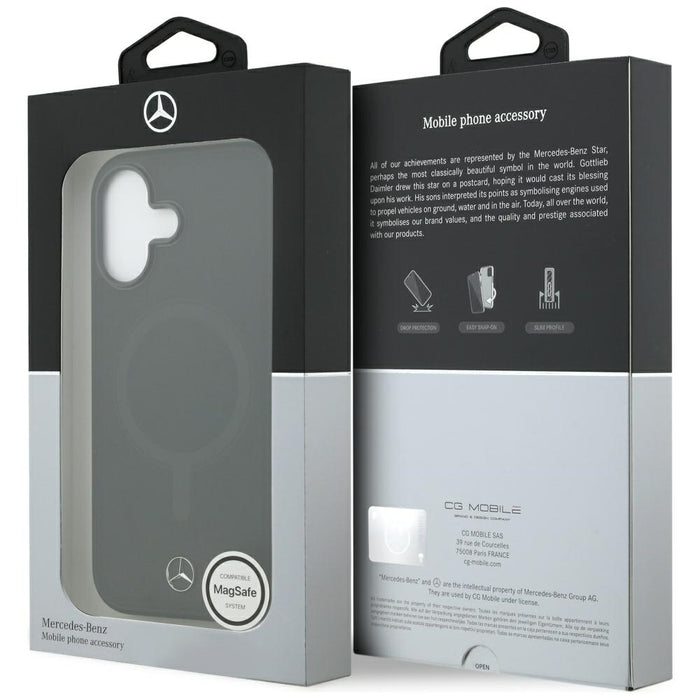 Mercedes Plain Smooth Leather MagSafe case for iPhone 17 - black