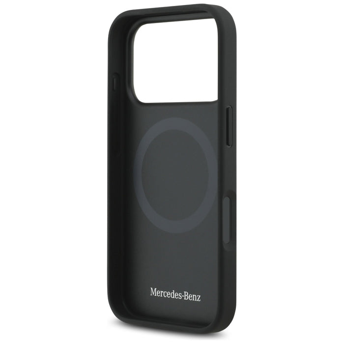 Mercedes Plain Smooth Leather MagSafe Case for iPhone 17 Pro - Black