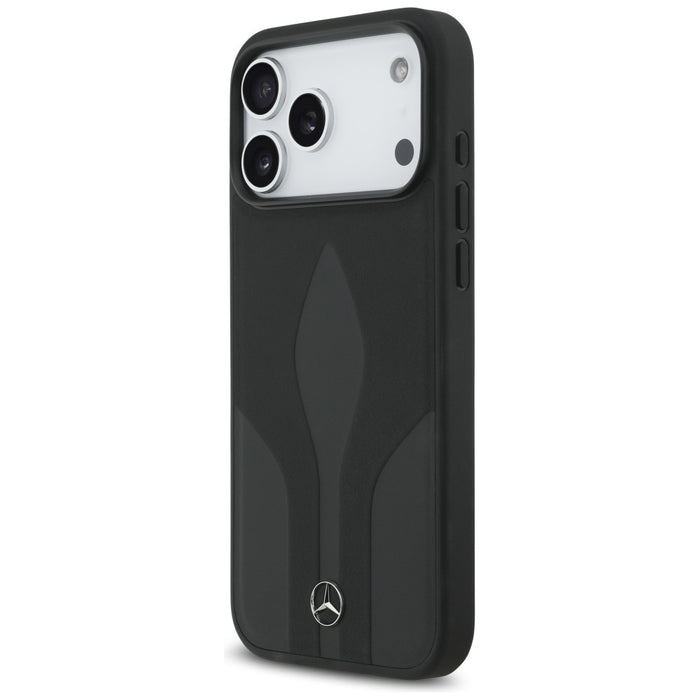 Mercedes Leather The Move MagSafe Case for iPhone 17 Pro Max - Black