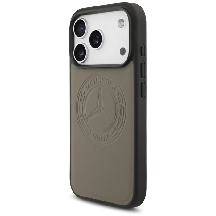 Mercedes Leather Vintage Logo MagSafe Case for iPhone 17 Pro - Beige