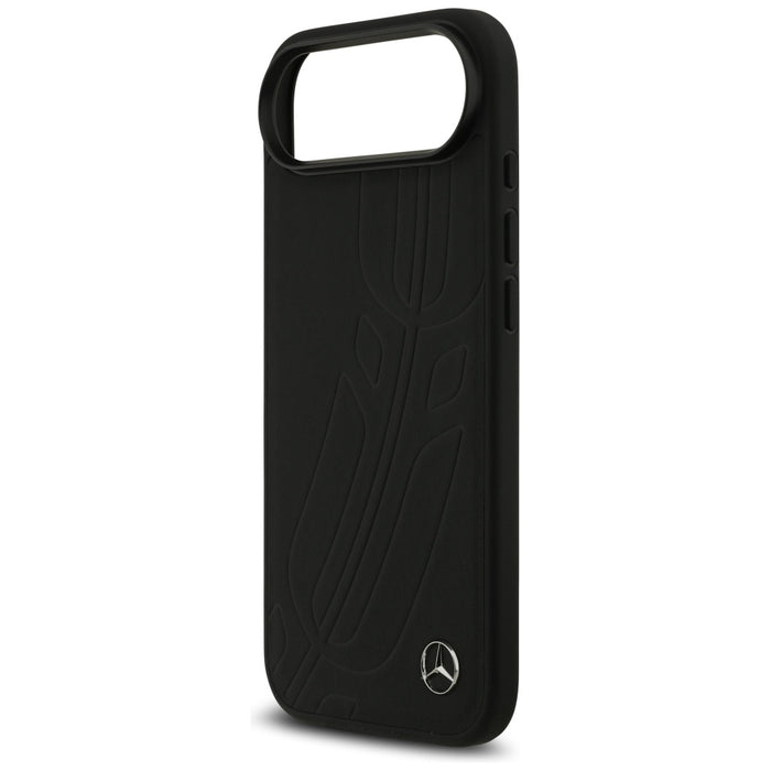Mercedes Leather Large Laurel Leave MagSafe case for iPhone Air - black
