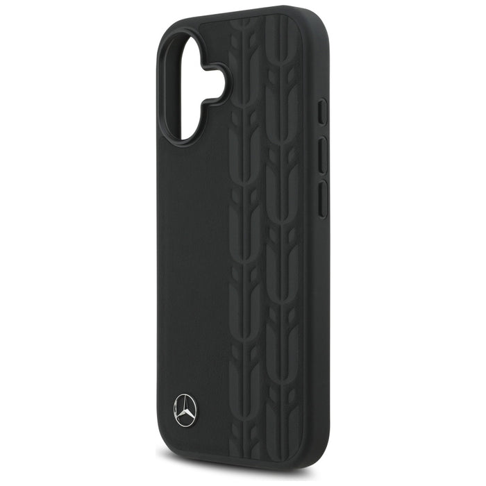 Mercedes Leather Laurel Leaves MagSafe Case for iPhone 17 - Black