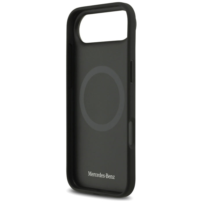 Mercedes Leather Star Pattern Stripes MagSafe case for iPhone Air - black