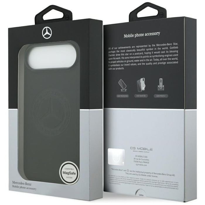 Mercedes Leather Vintage Logo MagSafe Case for iPhone Air - Black