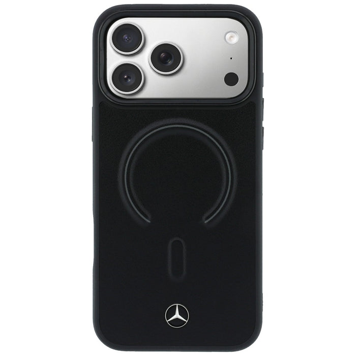 Mercedes Leather 3D MagSafe Case for iPhone 17 Pro - Black