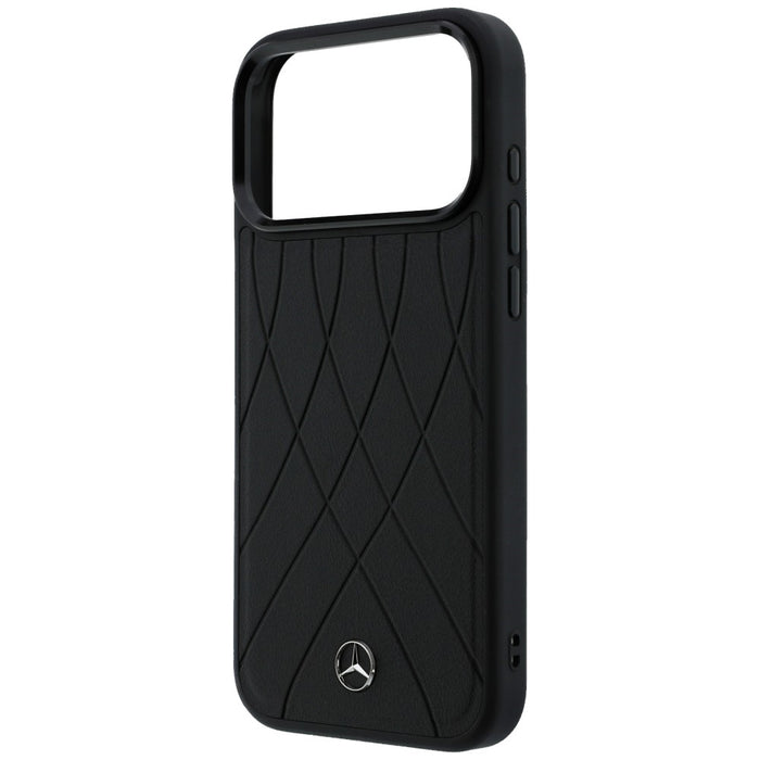 Mercedes Leather with Crossed Lines MagSafe case for iPhone 17 Pro - black
