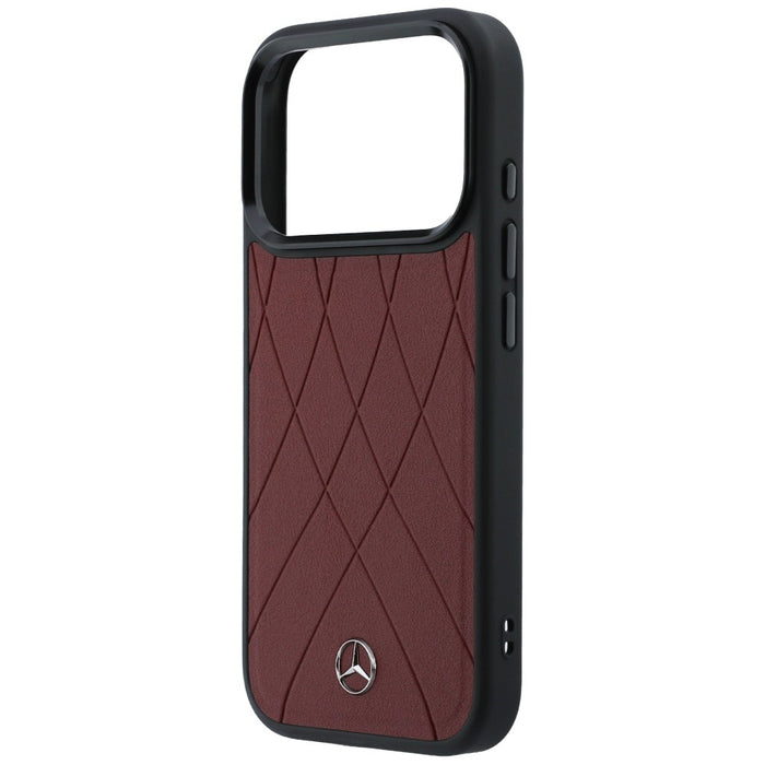 Mercedes Leather with Crossed Lines MagSafe case for iPhone 17 Pro Max - red
