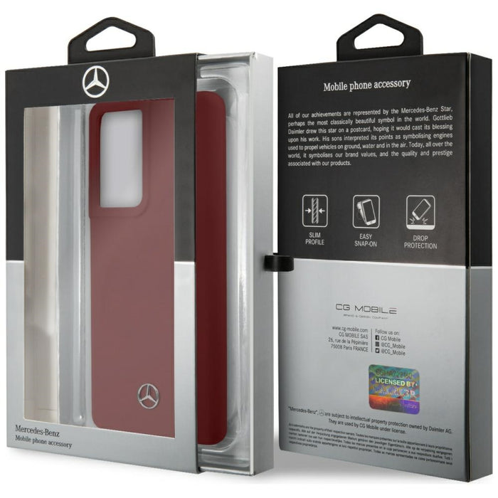 Mercedes Silicone Line Case for Samsung Galaxy S21 Ultra - Red