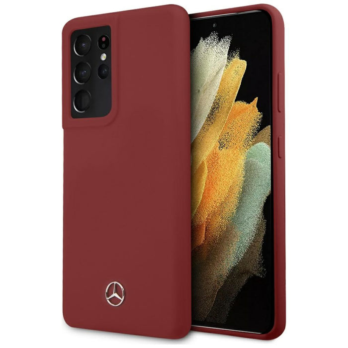 Mercedes Silicone Line Case for Samsung Galaxy S21 Ultra - Red