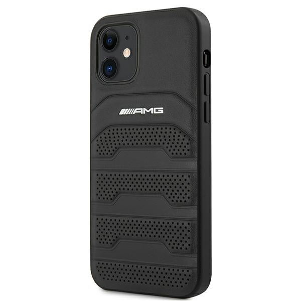 AMG Leather Debossed Lines case for iPhone 12 mini - black
