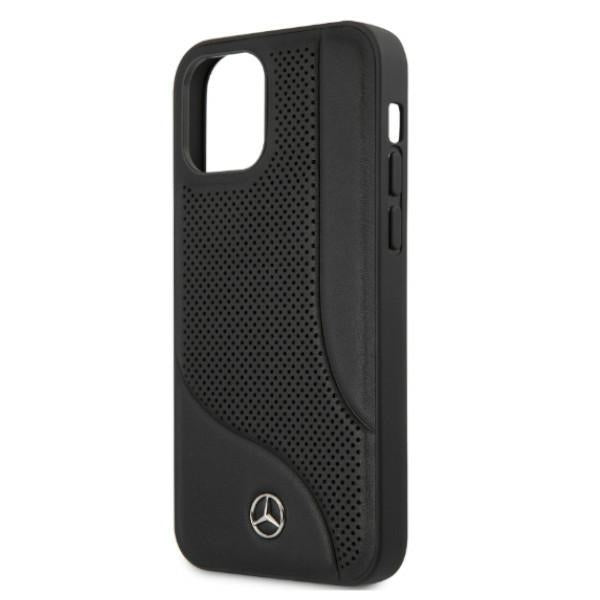 Mercedes Leather Perforated Area Case for iPhone 12 Pro Max - Black