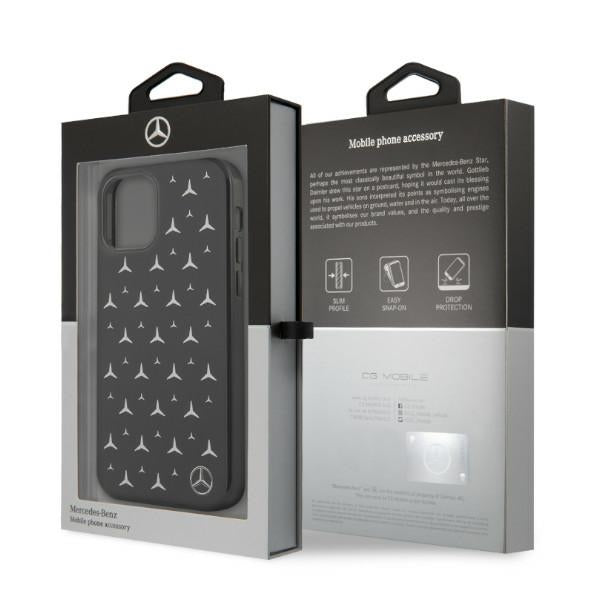 Mercedes Silver Stars Pattern Case for iPhone 12 Pro Max - Black