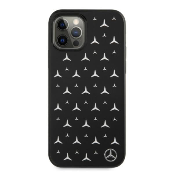 Mercedes Silver Stars Pattern Case for iPhone 12 / iPhone 12 Pro - Black