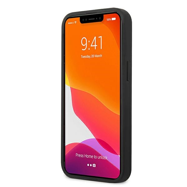 AMG Leather Debossed Lines case for iPhone 13 mini - black
