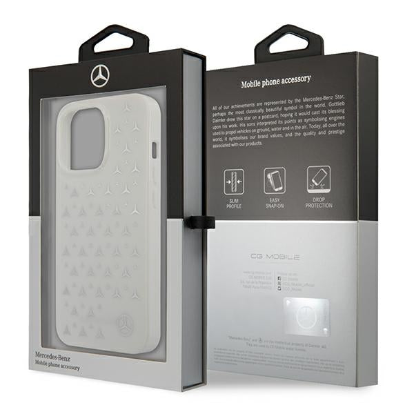 Mercedes Silver Stars Pattern Case for iPhone 13 Pro / iPhone 13 - White